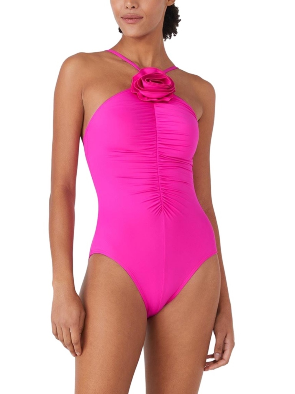 Kate Spade New York High Neck Rosette One Piece Swimsuit